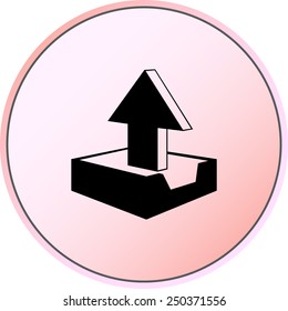 Upload sign icon, vector illustration. Flat design style 