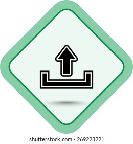 Upload sign icon, vector illustration. Flat design style 