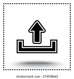Upload sign icon, vector illustration. Flat design style 