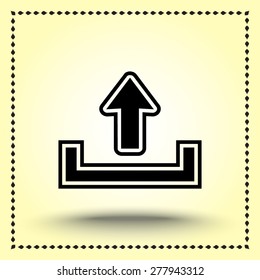 Upload sign icon, vector illustration. Flat design style 