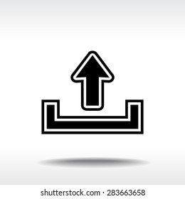 Upload sign icon, vector illustration. Flat design style 