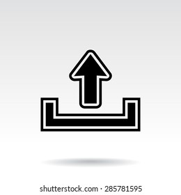 Upload sign icon, vector illustration. Flat design style 
