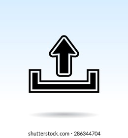 Upload sign icon, vector illustration. Flat design style 