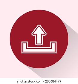 Upload sign icon, vector illustration. Flat design style 