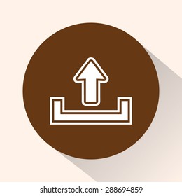 Upload sign icon, vector illustration. Flat design style 