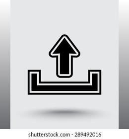 Upload sign icon, vector illustration. Flat design style 
