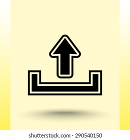 Upload sign icon, vector illustration. Flat design style 