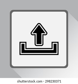 Upload sign icon, vector illustration. Flat design style 