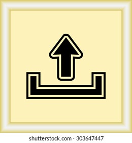 Upload sign icon, vector illustration. Flat design style 