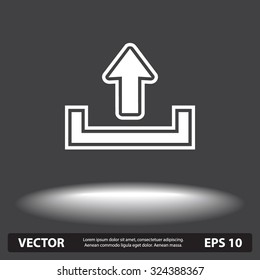Upload sign icon, vector illustration. Flat design style 