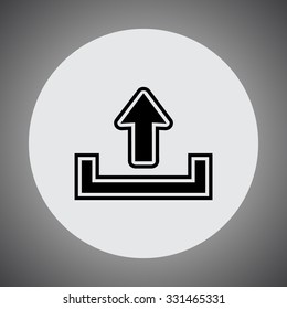 Upload sign icon, vector illustration. Flat design style 