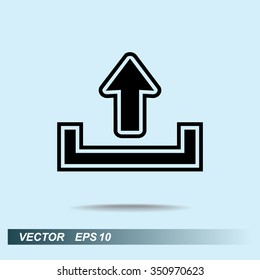 Upload sign icon, vector illustration. Flat design style 