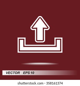 Upload sign icon, vector illustration. Flat design style 