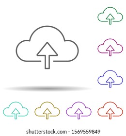 Upload sign multi color icon. Simple thin line, outline vector of web icons for ui and ux, website or mobile application