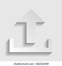 Upload sign. Paper style icon