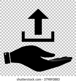 Upload sign. Save or protect symbol by hand