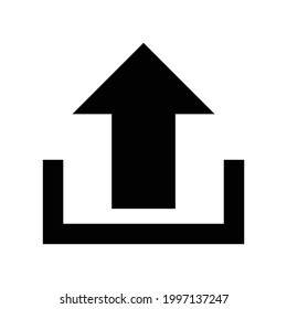 Upload sign vector icon, isolated on white background