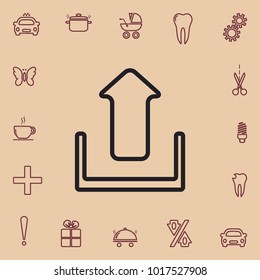 Upload sign, vector outline icon