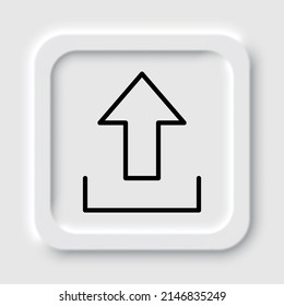 Upload simple icon, vector. Flat design. Neumorphism design.ai