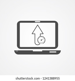 Upload speed vector icon sign symbol