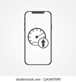 Upload speed vector icon sign symbol