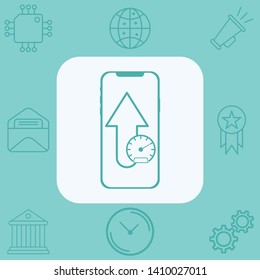 Upload speed vector icon sign symbol