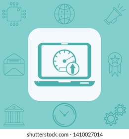 Upload speed vector icon sign symbol