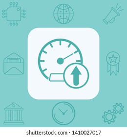 Upload speed vector icon sign symbol
