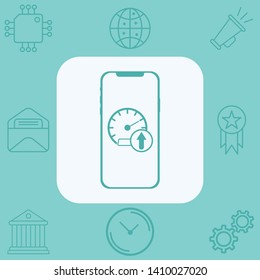 Upload speed vector icon sign symbol