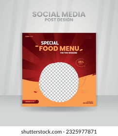 
Upload a square food-related poster on social media.
suited for social media advertising and upscale restaurant promotion.
social media marketing layout design.