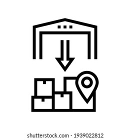 upload from storehouse line icon vector. upload from storehouse sign. isolated contour symbol black illustration