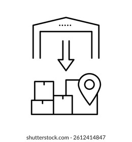 upload from storehouse line icon vector. upload from storehouse sign. isolated contour symbol black illustration