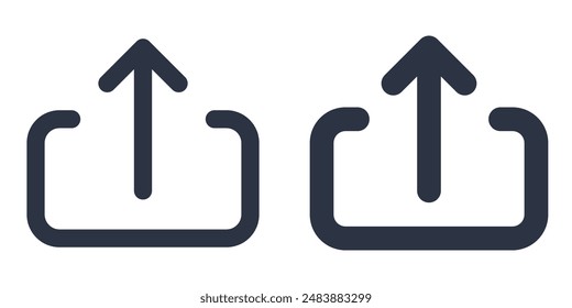 Upload or submit file simple icons set designed in filled, outline, line and stroke style