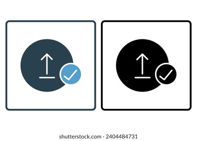 icono de envío con éxito. icono relacionado con la web básica y la interfaz de usuario. adecuado para sitio web, aplicación, interfaces de usuario, imprimible, etc. estilo de icono sólido. diseño de vector simple editable