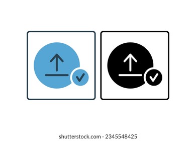 Upload Success Icon. suitable for web site design, app, user interfaces.solid icon style. Simple vector design editable