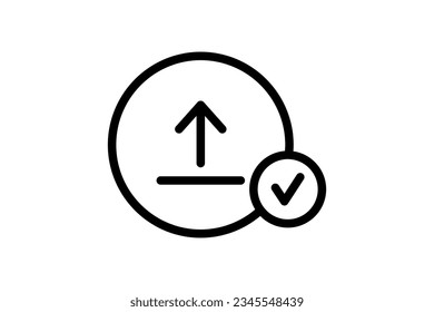 Icono de envío correcto. adecuado para diseño de sitios web, aplicación, interfaces de usuario. estilo de icono de línea. Diseño de vector simple editable