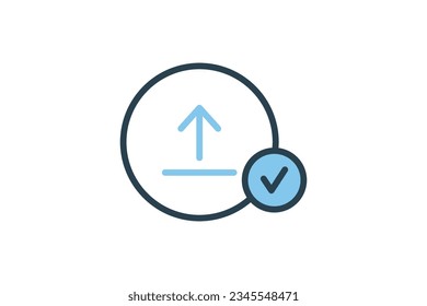 Icono de envío correcto. adecuado para diseño de sitios web, aplicación, interfaces de usuario. estilo de icono de línea plana. Diseño de vector simple editable