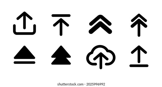 Upload symbol. Arrow icon set vector illustration in outline style