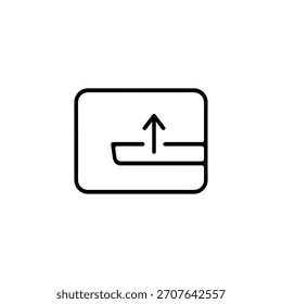Ícone de símbolo de upload - design de interface mínimo