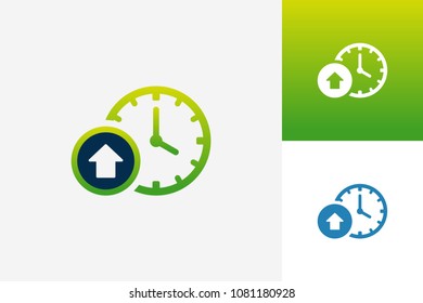Upload Time Logo Template Design Vector, Emblem, Design Concept, Creative Symbol, Icon