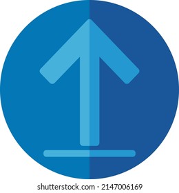 Hochladen, hoch, Pfeil-Symbol oder Logo-Illustration Vektorgrafik mit Blau, Kreis, flachen Stil. Perfekte Verwendung für i, website, muster, design, etc.