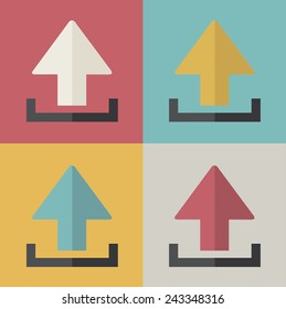 Upload Uploading Sharing Online Internet Icon Vector Concept