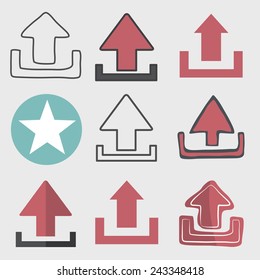 Upload Uploading Sharing Online Internet Icon Vector Concept