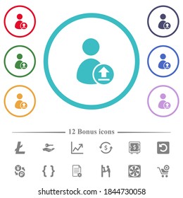 Cargar iconos de color plano de la cuenta de usuario en contornos de forma circular. 12 íconos adicionales incluidos.