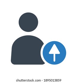 Cargar icono de usuario.arrow,up (ilustración vectorial)