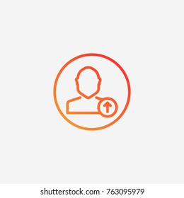 Upload user icon.gradient illustration isolated vector sign symbol