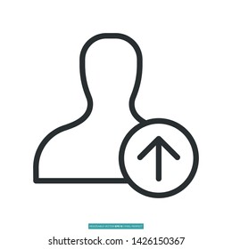 Upload User Photo Icon Vector Illustration Logo Template