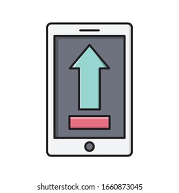 upload vector flat color icon 