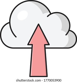 upload vector flat color icon 