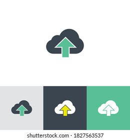 upload vector glyph color icon - ui icon vector. Upload icon symbol vector isolated on white background